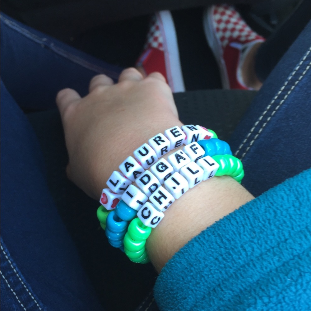 Customizable pony bead bracelet, handmade